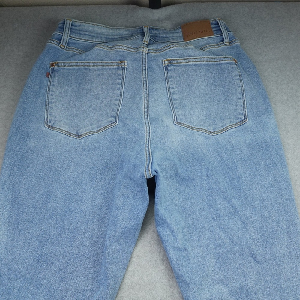 Judy Blue Jeans Womens 14W Light Wash Straight Fit Raw Hem Denim High Rise - Picture 4 of 14